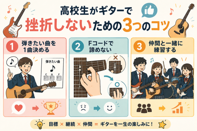 高校生がギターで挫折しないための3つのコツ
